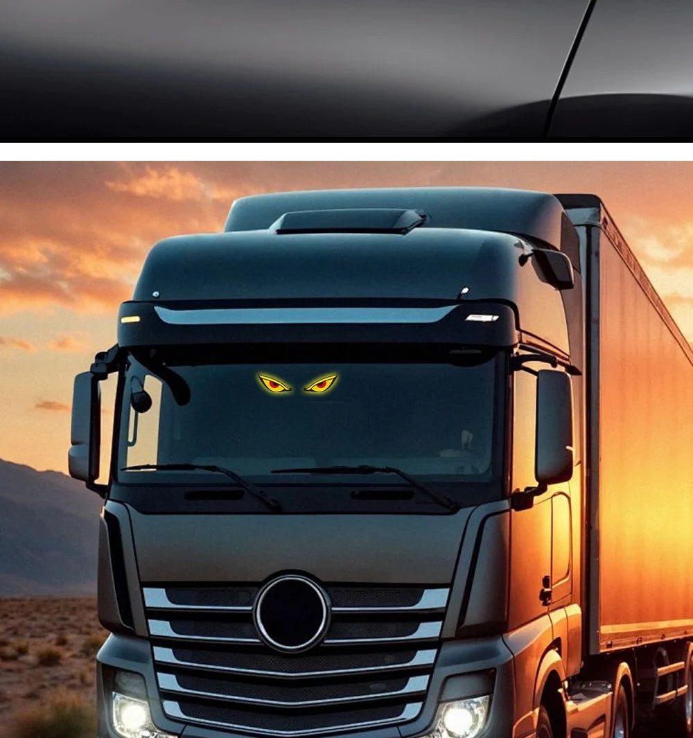 Solar Demon's Eye Car Dynamic Eyes LED Light Blinking Moving Eyes Car Lights Ambience Lamp Decoration No Wiring Required