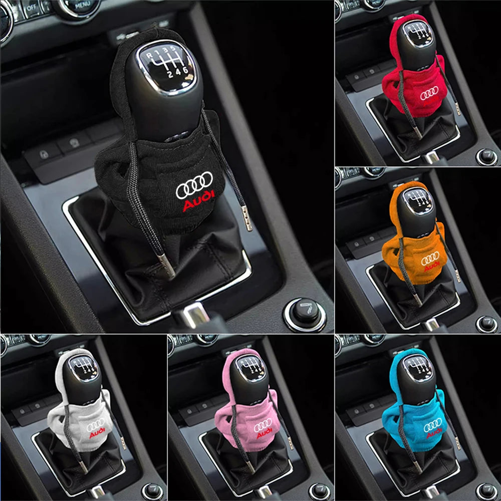 Car Gear Lever Hoodie Shift Lever Cover Handle Hoodie Auto Decor Accessories For Audi Sline A1 A2 A3 A4 A4L P 8V 8L RS RS3 RS4
