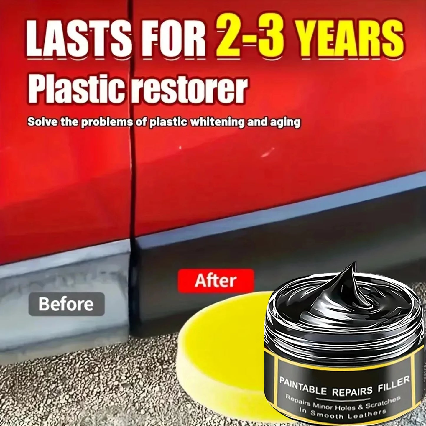 B1267 Car Interior Plastic Leather Scratch Repair Paste Anti-Aging Paste  Automotive Tires Seats Steering Wheel Polishing Wax