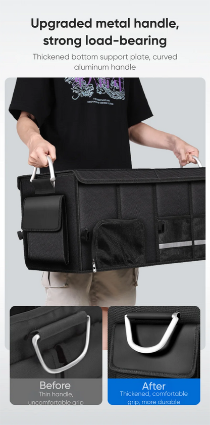 Portable Foldable Trunk Storage Box Waterproof Oxford Cloth 92L Large-Capacity Car Organizer for Camping Fishing