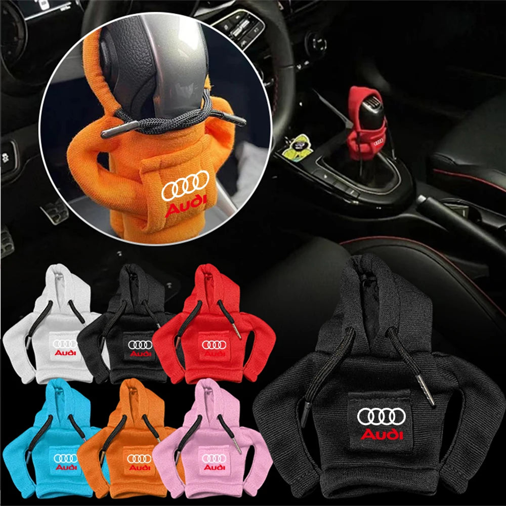 Car Gear Lever Hoodie Shift Lever Cover Handle Hoodie Auto Decor Accessories For Audi Sline A1 A2 A3 A4 A4L P 8V 8L RS RS3 RS4