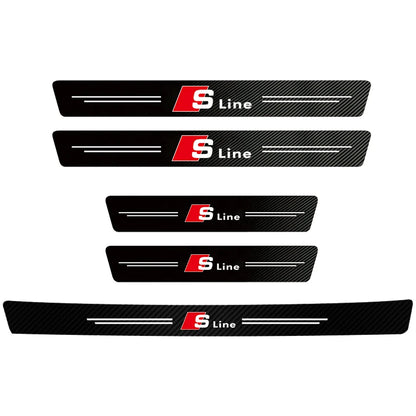 1/4/5Pcs Car Door Sill Scuff Plate Decor Carbon Fiber Stickers For Audi A1 A2 A3 A4 A5 A6 A7 A8 Q1 Q2 Q3 Q4 Q5 Q6 Q7 Q8 TT S5 B8