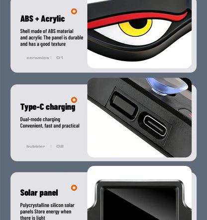 Solar Demon's Eye Car Dynamic Eyes LED Light Blinking Moving Eyes Car Lights Ambience Lamp Decoration No Wiring Required