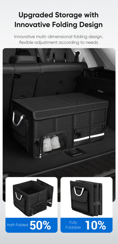 Portable Foldable Trunk Storage Box Waterproof Oxford Cloth 92L Large-Capacity Car Organizer for Camping Fishing