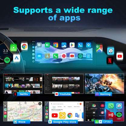 SM6350 Ai Box Android 15.0 8GB+126GB CarPlay Tv Box Support Youtube Netfilx IPTV GNSS Wireless CarPlay Android Auto Wireless