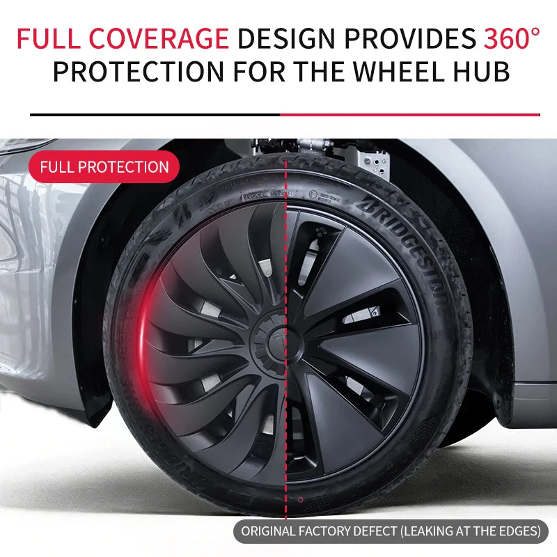 4PCS 18 Inch  Right＆Left Wheel Cover Design for Tesla Model 3 Highland 2023-2026 Hub Cap Automobile Hubcap Full Rim Wheel Cover